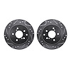 7002-67092 Drilled/Slotted Brake Rotors [Silver], 1989-1996 Infiniti/Nissan, Position: Rear - image 1