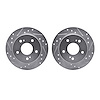 7002-67100 Drilled/Slotted Brake Rotors [Silver], 1989-1993 Infiniti/Nissan, Position: Rear - image 1