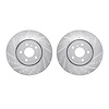 7002-68000 Drilled/Slotted Brake Rotors [Silver], 2005-2014 Infiniti/Nissan, Position: Front - image 1