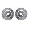 7002-68001 Drilled/Slotted Brake Rotors [Silver], Fits Select Infiniti/Nissan, Position: Front - image 1