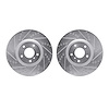 7002-68004 Drilled/Slotted Brake Rotors [Silver], 2007-2015 Infiniti/Nissan, Position: Front - image 1