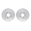 7002-68007 Drilled/Slotted Brake Rotors [Silver], 1997-2001 Infiniti/Nissan, Position: Front - image 1