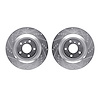 7002-68008 Drilled/Slotted Brake Rotors [Silver], Fits Select Infiniti/Nissan, Position: Front