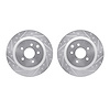 7002-68011 Drilled/Slotted Brake Rotors [Silver], 2003-2008 Infiniti/Nissan, Position: Rear - image 1