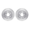 7002-68014 Drilled/Slotted Brake Rotors [Silver], 1993-2001 Infiniti/Nissan, Position: Rear - image 1