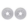 7002-68017 Drilled/Slotted Brake Rotors [Silver], 1990-1996 Infiniti/Nissan, Position: Rear - image 1