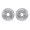 7002-68019 Drilled/Slotted Brake Rotors [Silver], Fits Select Infiniti/Nissan, Position: Rear - image 1