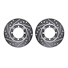 7002-72006 Drilled/Slotted Brake Rotors [Silver], 1983-1991 Multiple Makes/Models, Position: Front - image 1