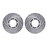 7002-72016 Drilled/Slotted Brake Rotors [Silver], 1987-1989 Multiple Makes/Models, Position: Front - image 1