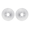 7002-72019 Drilled/Slotted Brake Rotors [Silver], 1991-1993 Multiple Makes/Models, Position: Front - image 1