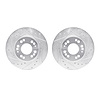 7002-72020 Drilled/Slotted Brake Rotors [Silver], 1991-2004 Multiple Makes/Models, Position: Front - image 1