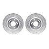 7002-72023 Drilled/Slotted Brake Rotors [Silver], 2004-2012 Mitsubishi, Position: Front - image 1