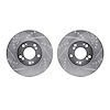 7002-72024 Drilled/Slotted Brake Rotors [Silver], 2004-2011 Mitsubishi, Position: Front - image 1