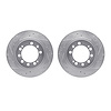7002-72043 Drilled/Slotted Brake Rotors [Silver], 1983-1989 Multiple Makes/Models, Position: Rear - image 1