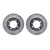 7002-72045 Drilled/Slotted Brake Rotors [Silver], 1988-1993 Multiple Makes/Models, Position: Rear - image 1