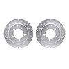 7002-72048 Drilled/Slotted Brake Rotors [Silver], 1991-1993 Multiple Makes/Models, Position: Rear - image 1