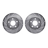 7002-73002 Drilled/Slotted Brake Rotors [Silver], 1986-1991 Audi/Volkswagen, Position: Front - image 1