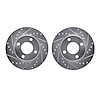 7002-73007 Drilled/Slotted Brake Rotors [Silver], 1990-1991 Audi/Volkswagen, Position: Front - image 1