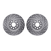 7002-73038 Drilled/Slotted Brake Rotors [Silver], Fits Select Multiple Makes/Models, Position: Front - image 1