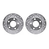 7002-73042 Drilled/Slotted Brake Rotors [Silver], 1986-2000 Audi/Volkswagen, Position: Rear - image 1