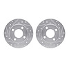 7002-73044 Drilled/Slotted Brake Rotors [Silver], 1984-1995 Audi/Volkswagen, Position: Rear - image 1