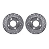 7002-73045 Drilled/Slotted Brake Rotors [Silver], 1982-1998 Audi/Volkswagen, Position: Rear - image 1