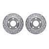 7002-73055 Drilled/Slotted Brake Rotors [Silver], 1999-2005 Audi/Volkswagen, Position: Rear - image 1