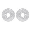 7002-74001 Drilled/Slotted Brake Rotors [Silver], 1980-2009 Audi/Volkswagen, Position: Front - image 1