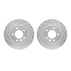 7002-74014 Drilled/Slotted Brake Rotors [Silver], 2003-2018 Multiple Makes/Models, Position: Front - image 1