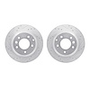 7002-74046 Drilled/Slotted Brake Rotors [Silver], 2003-2018 Multiple Makes/Models, Position: Rear - image 1