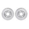 7002-76000 Drilled/Slotted Brake Rotors [Silver], 1984-1988 Multiple Makes/Models, Position: Front - image 1