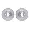 7002-76020 Drilled/Slotted Brake Rotors [Silver], 2004-2009 Lexus/Toyota/Scion, Position: Front - image 1