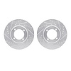 7002-76058 Drilled/Slotted Brake Rotors [Silver], 1984-1987 Lexus/Toyota/Scion, Position: Front - image 1