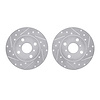 7002-76097 Drilled/Slotted Brake Rotors [Silver], 1983-1990 Lexus/Toyota/Scion, Position: Front - image 1