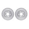 7002-76104 Drilled/Slotted Brake Rotors [Silver], Fits Select Multiple Makes/Models, Position: Rear - image 1