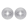 7002-76142 Drilled/Slotted Brake Rotors [Silver], 1987-1989 Lexus/Toyota/Scion, Position: Rear - image 1