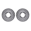 7002-80002 Drilled/Slotted Brake Rotors [Silver], 1974-1984 Ford/Lincoln/Mercury/Mazda, Position: Front - image 1