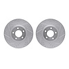 7002-80008 Drilled/Slotted Brake Rotors [Silver], 2007-2013 Ford/Lincoln/Mercury/Mazda, Position: Front - image 1