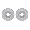 7002-80009 Drilled/Slotted Brake Rotors [Silver], Fits Select Ford/Lincoln/Mercury/Mazda, Position: Front - image 1
