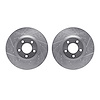 7002-80023 Drilled/Slotted Brake Rotors [Silver], 1988-1991 Ford/Lincoln/Mercury/Mazda, Position: Front - image 1