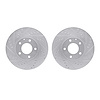 7002-80037 Drilled/Slotted Brake Rotors [Silver], 2001-2002 Ford/Lincoln/Mercury/Mazda, Position: Front - image 1