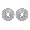 7002-80043 Drilled/Slotted Brake Rotors [Silver], 1999-2003 Ford/Lincoln/Mercury/Mazda, Position: Front - image 1