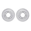7002-80047 Drilled/Slotted Brake Rotors [Silver], 1986-1988 Ford/Lincoln/Mercury/Mazda, Position: Front - image 1