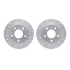 7002-80054 Drilled/Slotted Brake Rotors [Silver], 1993-2003 Ford/Lincoln/Mercury/Mazda, Position: Rear - image 1
