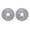 7002-80057 Drilled/Slotted Brake Rotors [Silver], 2014-2016 Ford/Lincoln/Mercury/Mazda, Position: Rear - image 1