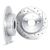 7002-80058 Drilled/Slotted Brake Rotors [Silver], Fits Select Ford/Lincoln/Mercury/Mazda, Position: Rear - image 1