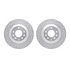 7002-80061 Drilled/Slotted Brake Rotors [Silver], 2006-2007 Ford/Lincoln/Mercury/Mazda, Position: Rear - image 1