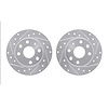 7002-80074 Drilled/Slotted Brake Rotors [Silver], 1990-1993 Ford/Lincoln/Mercury/Mazda, Position: Rear - image 1