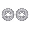 7002-80076 Drilled/Slotted Brake Rotors [Silver], 1995-2002 Ford/Lincoln/Mercury/Mazda, Position: Rear - image 1