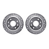 7002-80079 Drilled/Slotted Brake Rotors [Silver], 1986-1988 Ford/Lincoln/Mercury/Mazda, Position: Rear - image 1